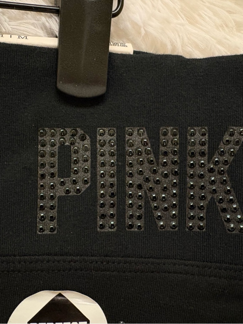 PINK Victoria's Secret Black All Over Rhinestone NWT Leggings | Size Medium π€β¨ - Picture 7 of 17